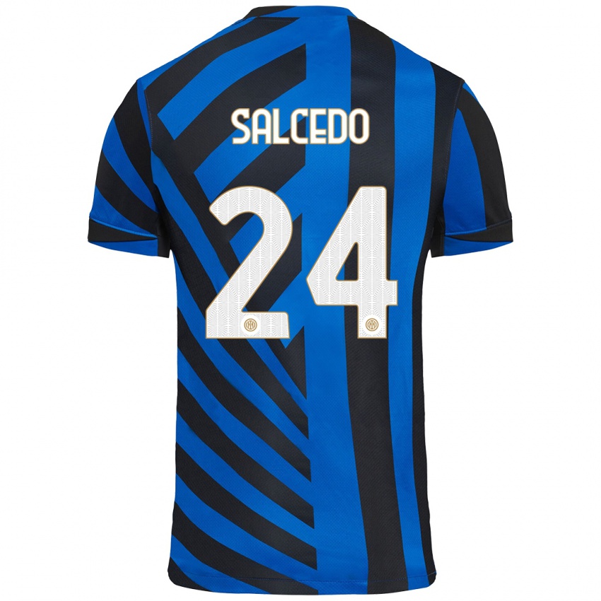 Criança Camisola Eddie Salcedo #24 Azul Preto Principal 2024/25 Camisa Brasil