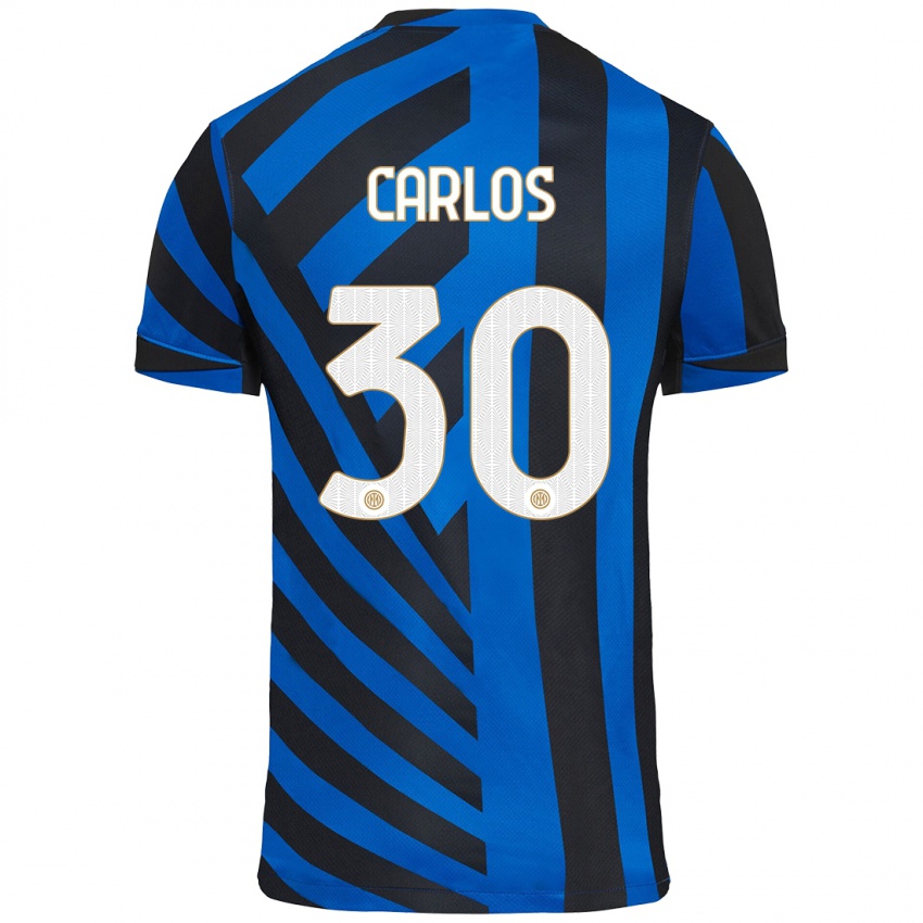 Criança Camisola Carlos Augusto #30 Azul Preto Principal 2024/25 Camisa Brasil