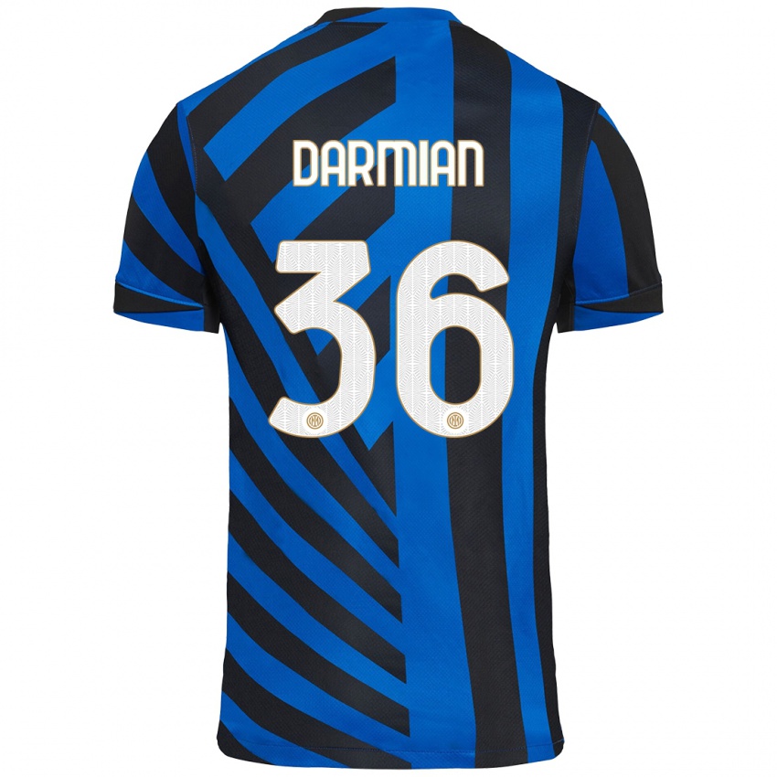 Criança Camisola Matteo Darmian #36 Azul Preto Principal 2024/25 Camisa Brasil