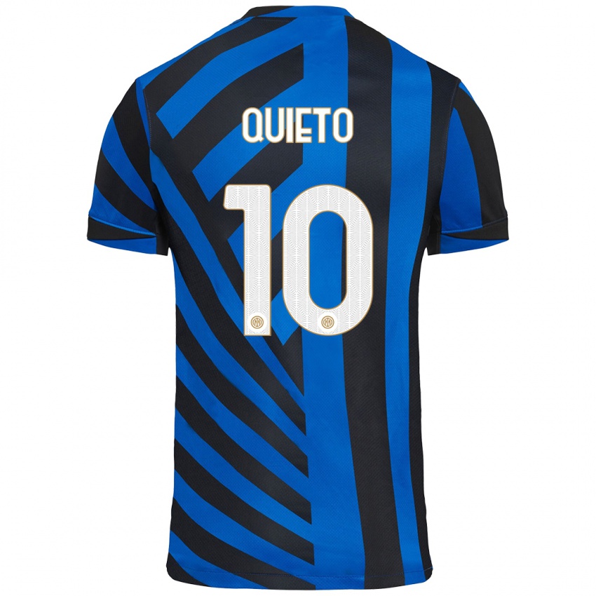 Criança Camisola Daniele Quieto #10 Azul Preto Principal 2024/25 Camisa Brasil