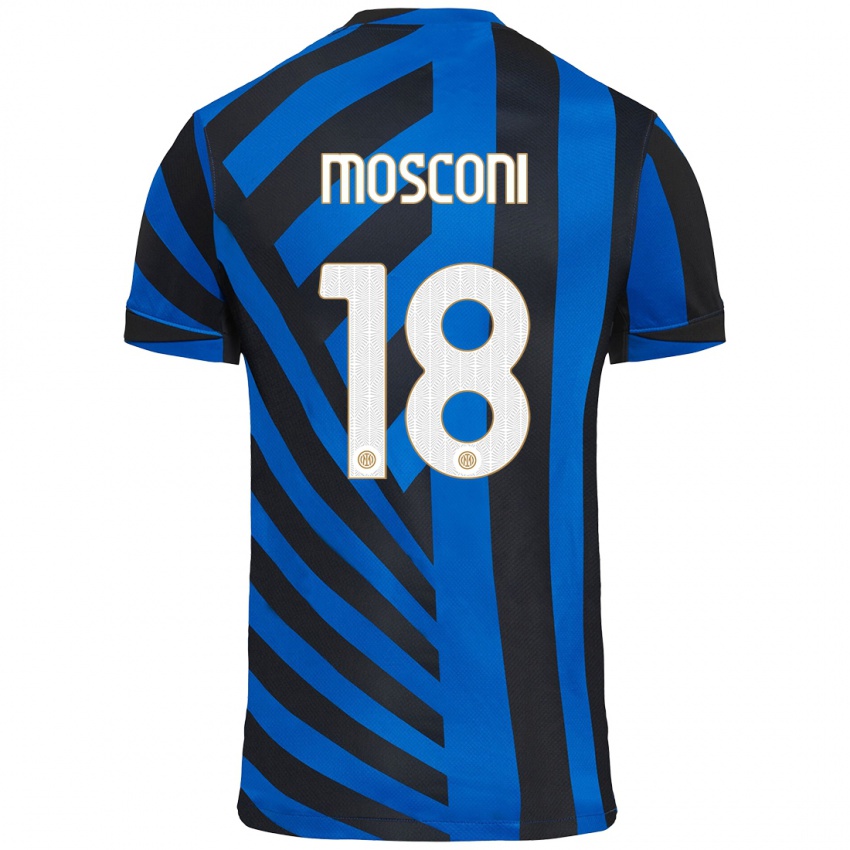 Criança Camisola Mattia Mosconi #18 Azul Preto Principal 2024/25 Camisa Brasil