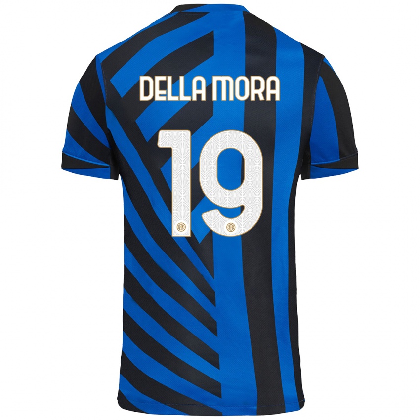 Criança Camisola Tommaso Della Mora #19 Azul Preto Principal 2024/25 Camisa Brasil