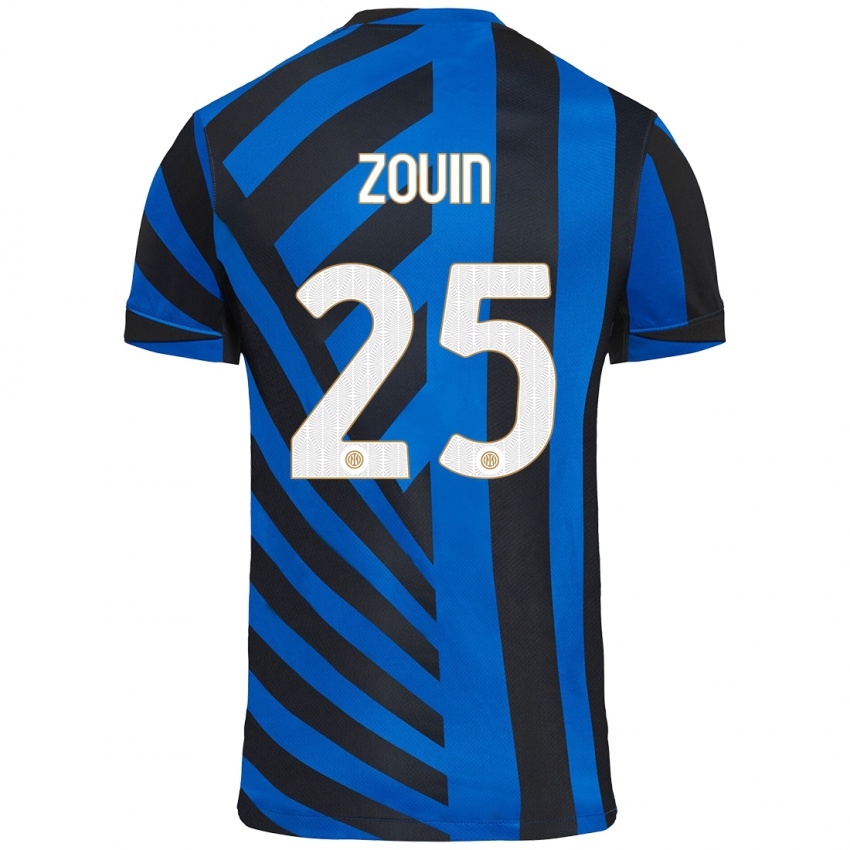 Criança Camisola Aymen Zouin #25 Azul Preto Principal 2024/25 Camisa Brasil