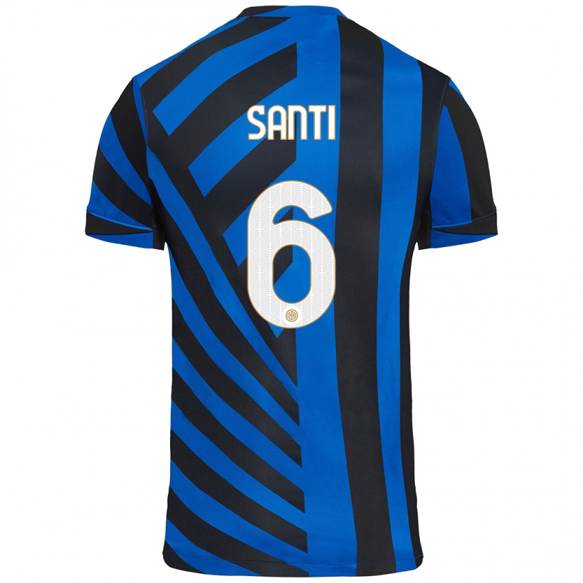 Criança Camisola Irene Santi #6 Azul Preto Principal 2024/25 Camisa Brasil