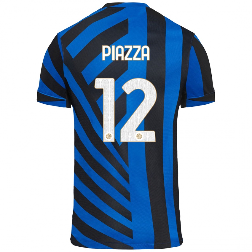 Criança Camisola Alessia Piazza #12 Azul Preto Principal 2024/25 Camisa Brasil