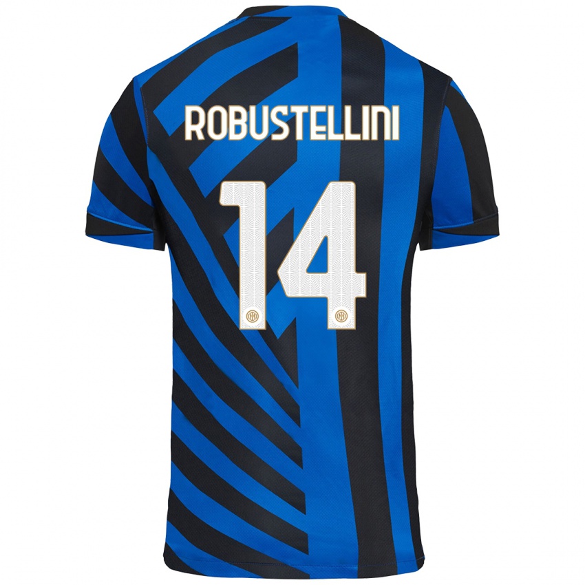 Criança Camisola Chiara Robustellini #14 Azul Preto Principal 2024/25 Camisa Brasil