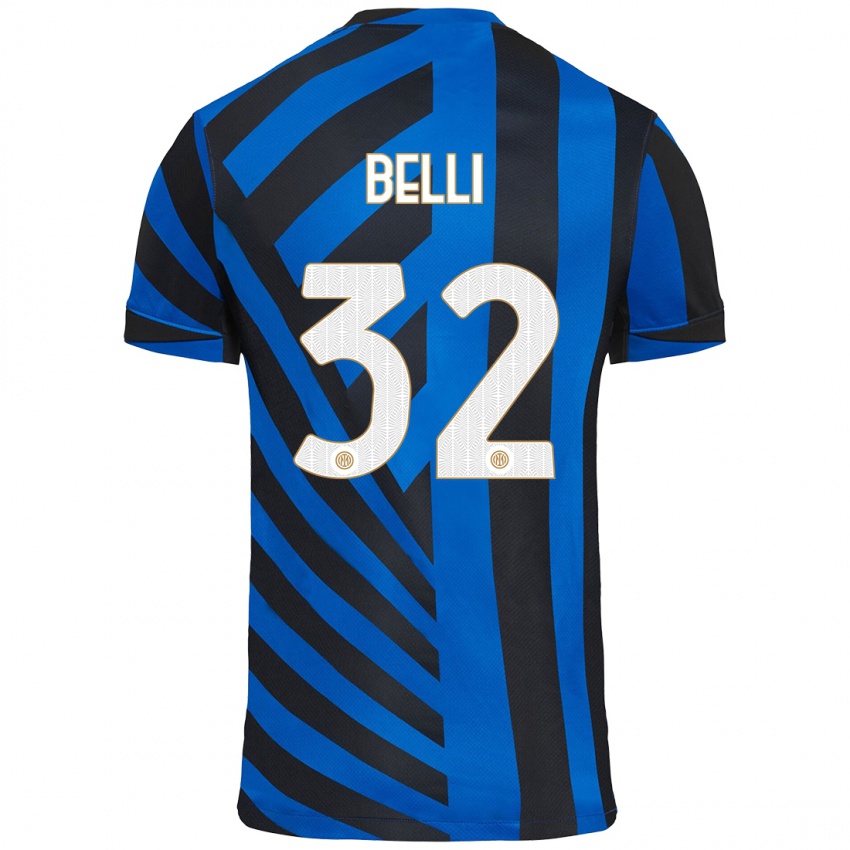 Criança Camisola Elena Belli #32 Azul Preto Principal 2024/25 Camisa Brasil