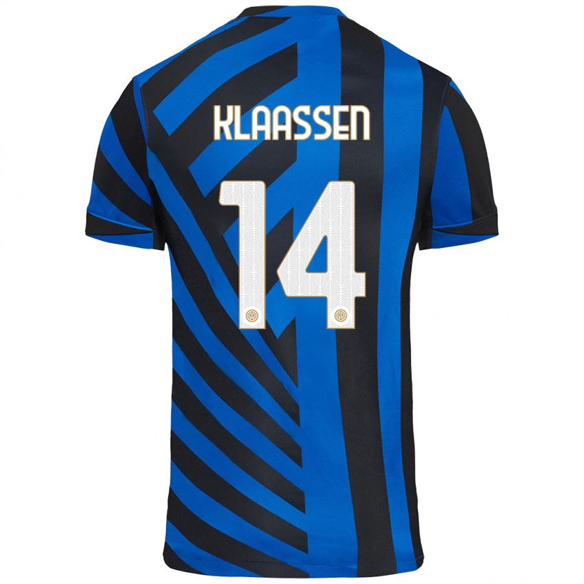 Criança Camisola Davy Klaassen #14 Azul Preto Principal 2024/25 Camisa Brasil