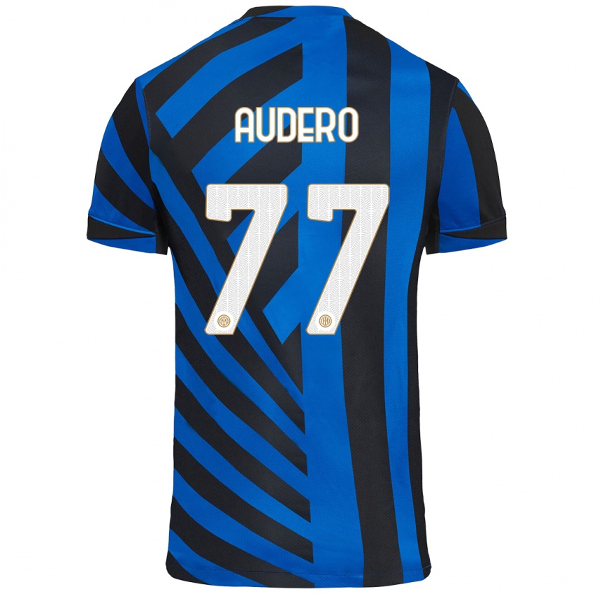 Criança Camisola Emil Audero #77 Azul Preto Principal 2024/25 Camisa Brasil