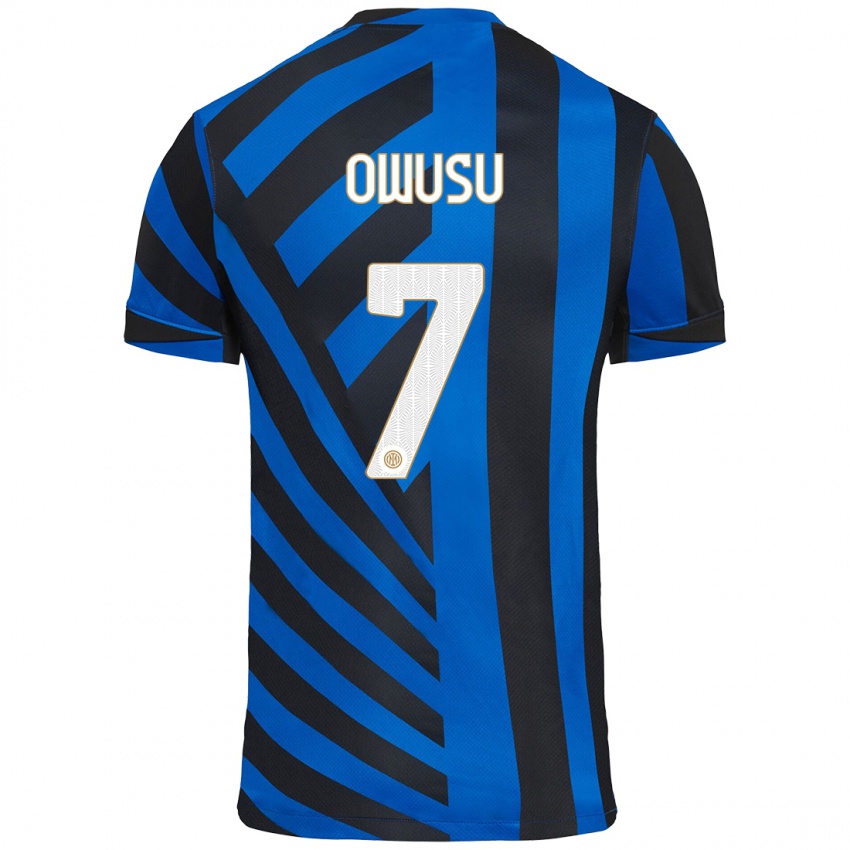 Criança Camisola Enoch Owusu #7 Azul Preto Principal 2024/25 Camisa Brasil