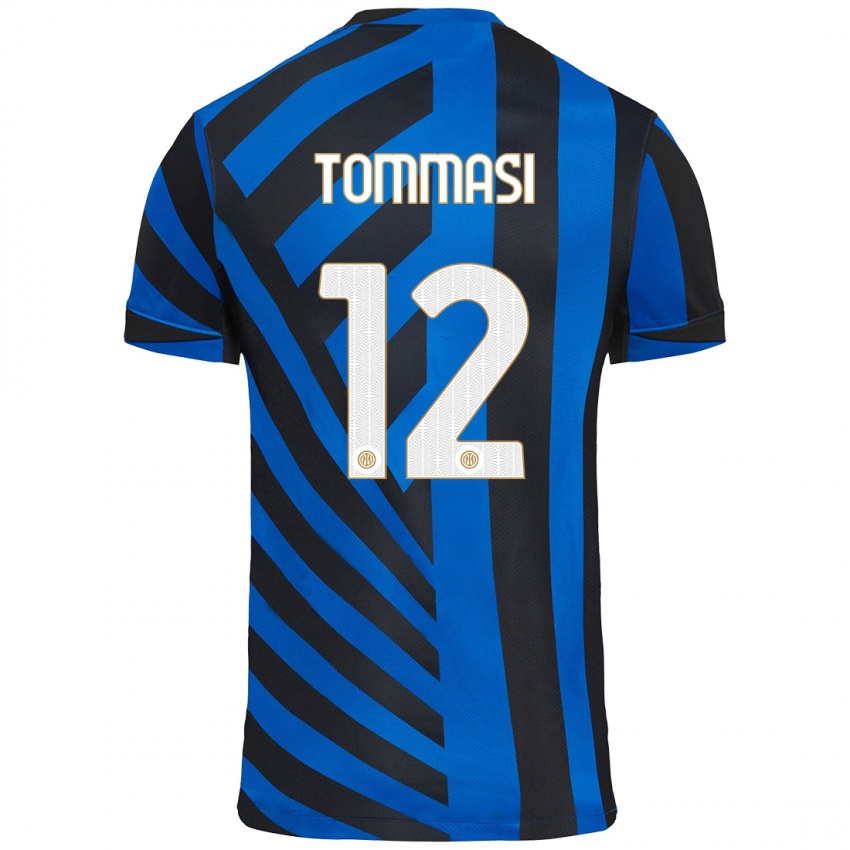 Criança Camisola Francesco Tommasi #12 Azul Preto Principal 2024/25 Camisa Brasil