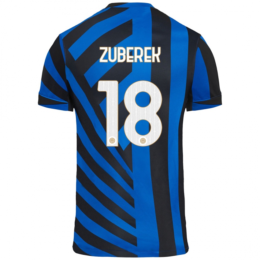 Criança Camisola Jan Zuberek #18 Azul Preto Principal 2024/25 Camisa Brasil