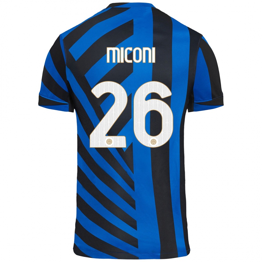 Criança Camisola Riccardo Miconi #26 Azul Preto Principal 2024/25 Camisa Brasil