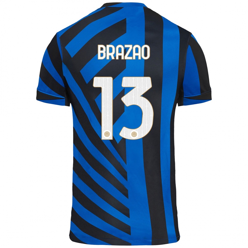 Criança Camisola Gabriel Brazao #13 Azul Preto Principal 2024/25 Camisa Brasil