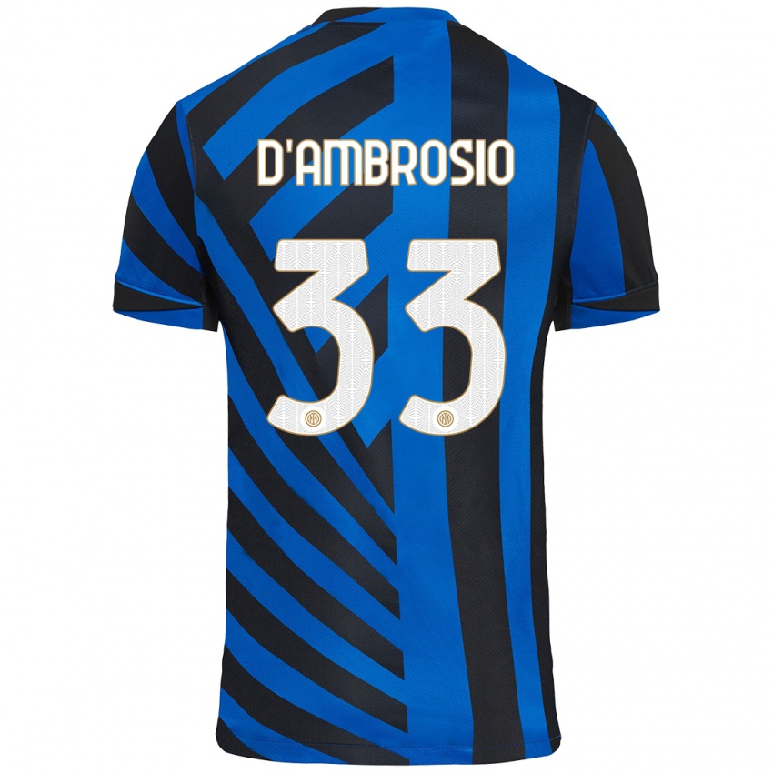 Criança Camisola Danilo D'ambrosio #33 Azul Preto Principal 2024/25 Camisa Brasil