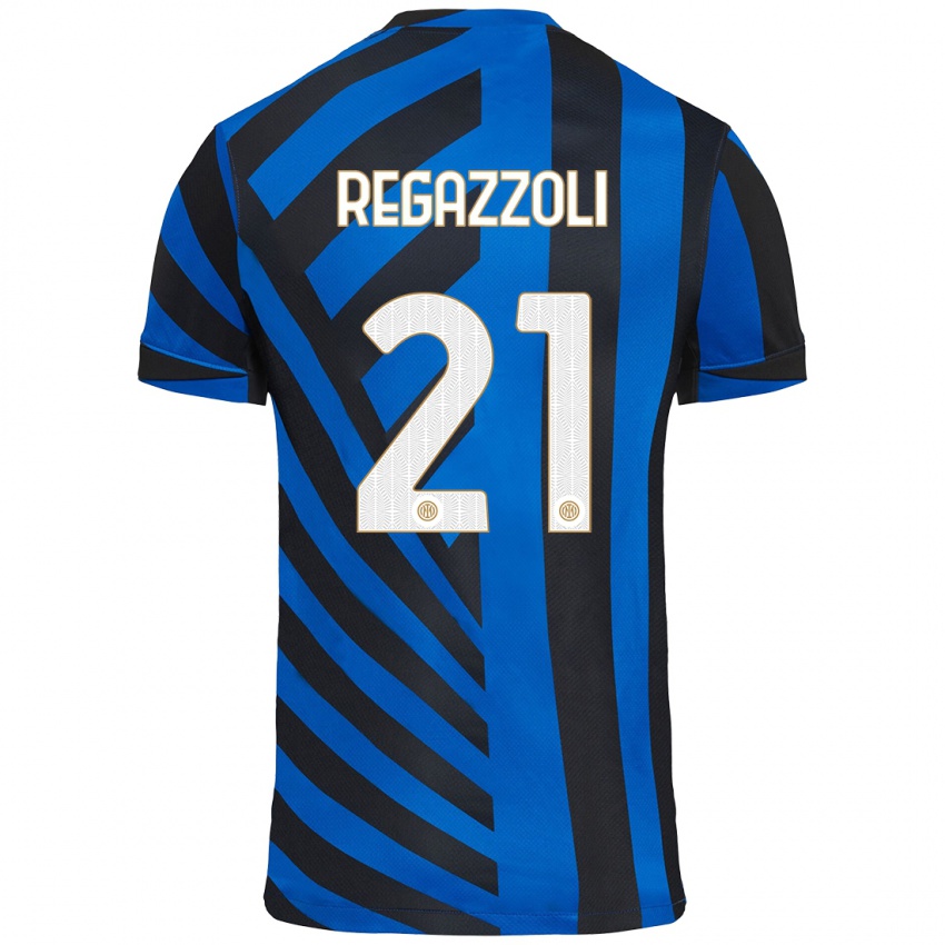 Criança Camisola Alice Regazzoli #21 Azul Preto Principal 2024/25 Camisa Brasil