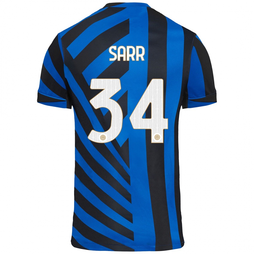 Criança Camisola Amadou Sarr #34 Azul Preto Principal 2024/25 Camisa Brasil