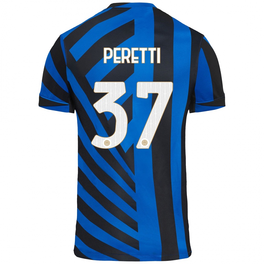 Criança Camisola Lorenzo Peretti #37 Azul Preto Principal 2024/25 Camisa Brasil