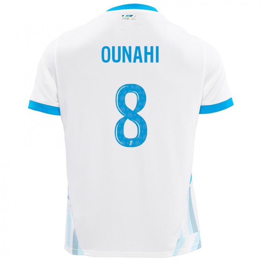 Criança Camisola Azzedine Ounahi #8 Céu Branco Azul Principal 2024/25 Camisa Brasil