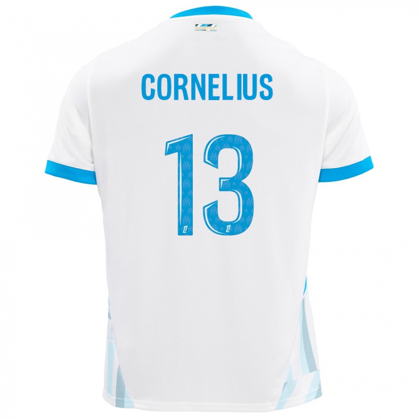 Criança Camisola Derek Cornelius #13 Céu Branco Azul Principal 2024/25 Camisa Brasil