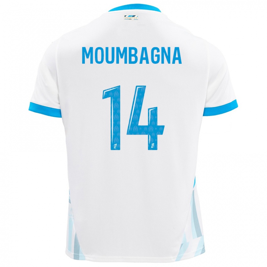 Criança Camisola Faris Moumbagna #14 Céu Branco Azul Principal 2024/25 Camisa Brasil