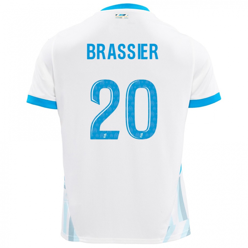 Criança Camisola Lilian Brassier #20 Céu Branco Azul Principal 2024/25 Camisa Brasil