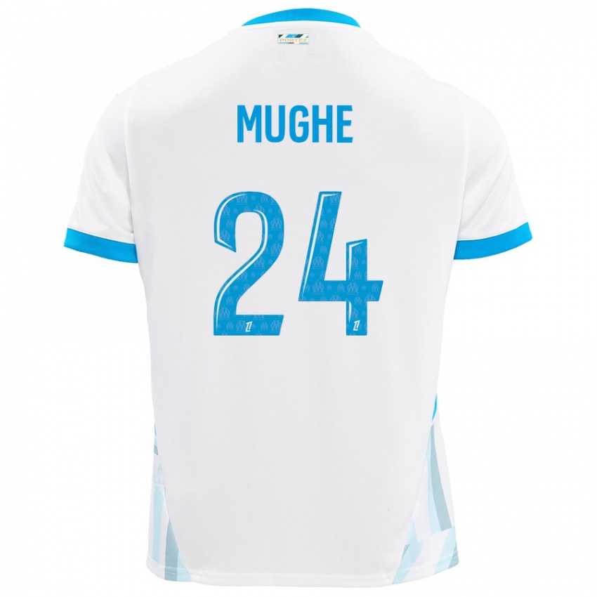 Criança Camisola François Mughe #24 Céu Branco Azul Principal 2024/25 Camisa Brasil