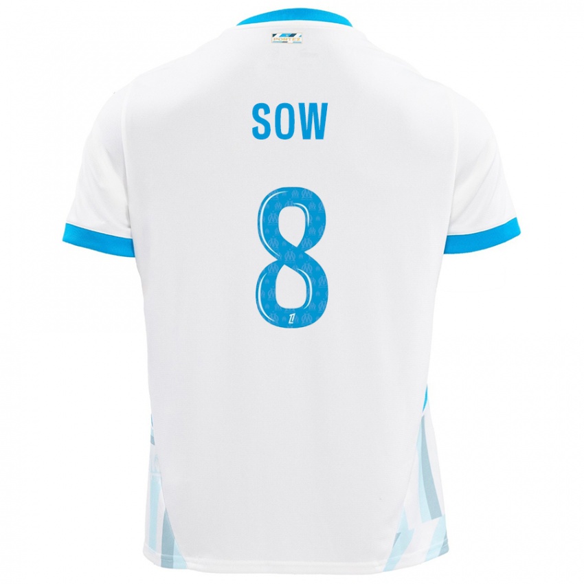 Criança Camisola Mbayang Sow #8 Céu Branco Azul Principal 2024/25 Camisa Brasil