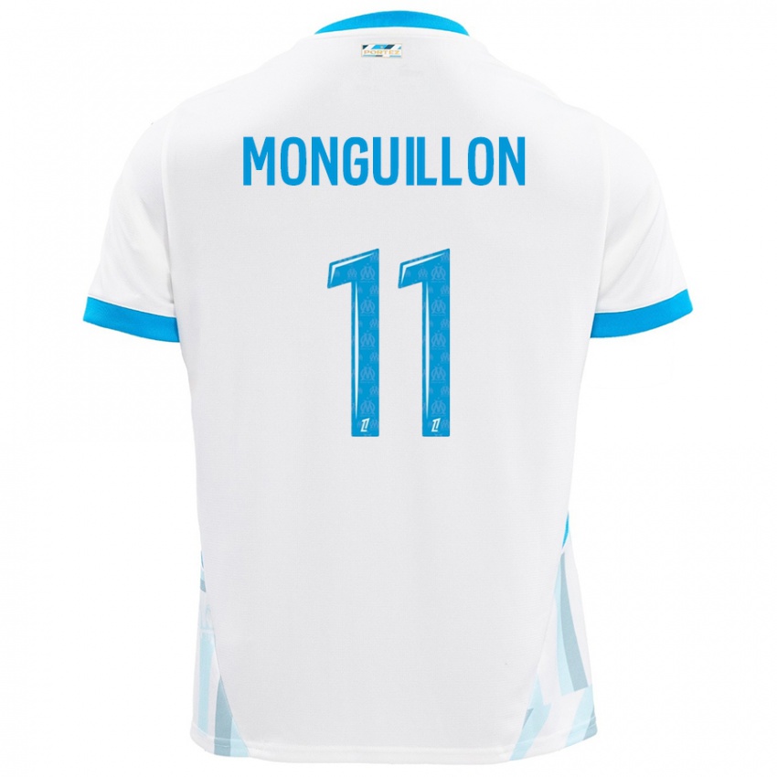 Criança Camisola Coralie Monguillon #11 Céu Branco Azul Principal 2024/25 Camisa Brasil