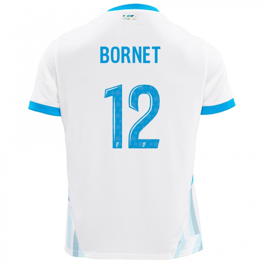 Criança Camisola Camille Bornet #12 Céu Branco Azul Principal 2024/25 Camisa Brasil