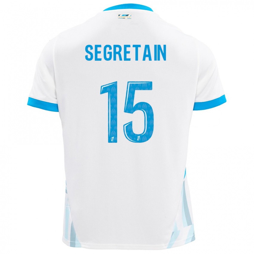 Criança Camisola Julie Ségrétain #15 Céu Branco Azul Principal 2024/25 Camisa Brasil