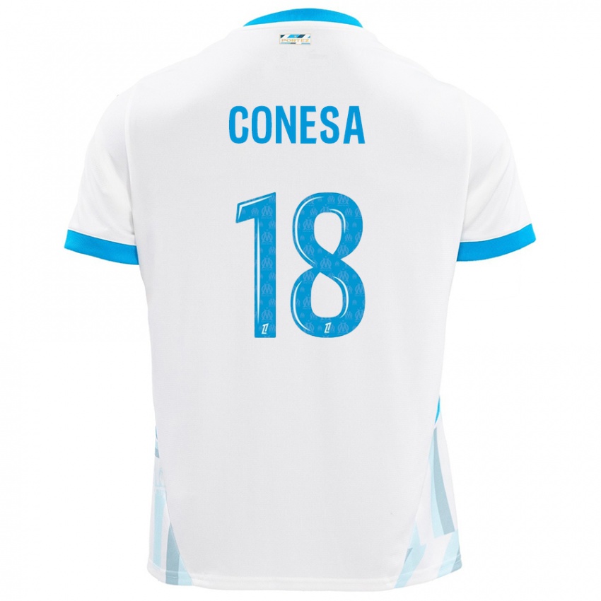 Criança Camisola Anna Conesa #18 Céu Branco Azul Principal 2024/25 Camisa Brasil