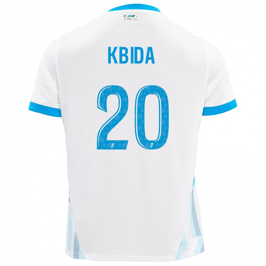 Criança Camisola Inès Kbida #20 Céu Branco Azul Principal 2024/25 Camisa Brasil