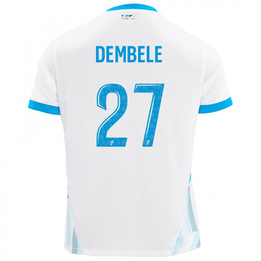 Criança Camisola Coumba Dembélé #27 Céu Branco Azul Principal 2024/25 Camisa Brasil