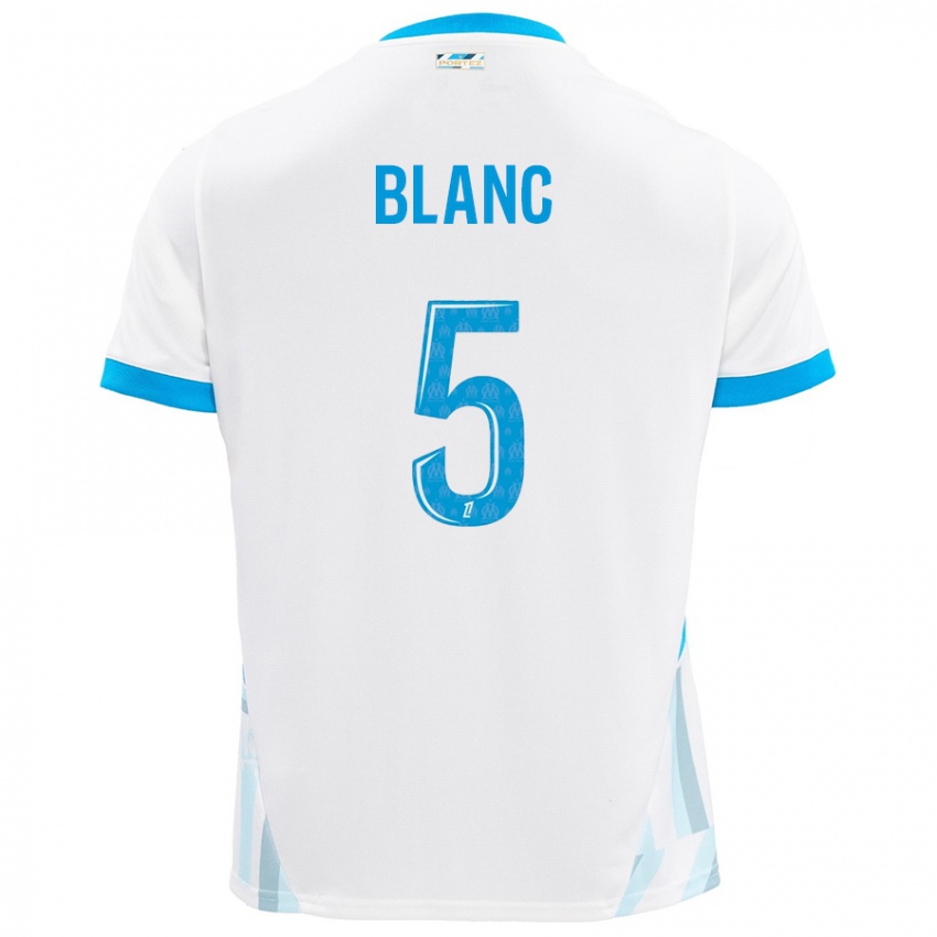 Criança Camisola Amandine Blanc #5 Céu Branco Azul Principal 2024/25 Camisa Brasil