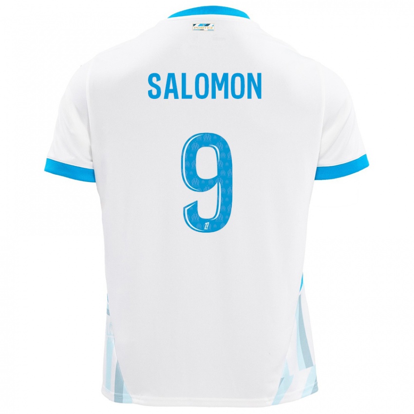 Criança Camisola Maeva Salomon #9 Céu Branco Azul Principal 2024/25 Camisa Brasil