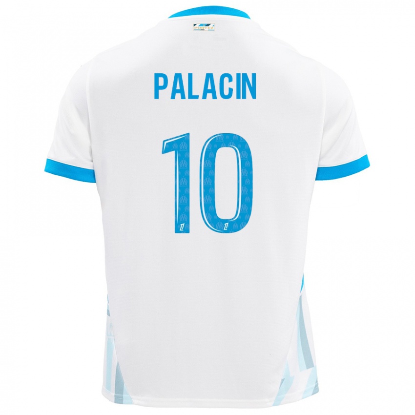 Criança Camisola Sara Palacin #10 Céu Branco Azul Principal 2024/25 Camisa Brasil