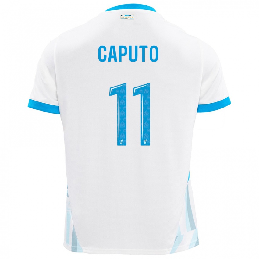 Criança Camisola Cindy Caputo #11 Céu Branco Azul Principal 2024/25 Camisa Brasil