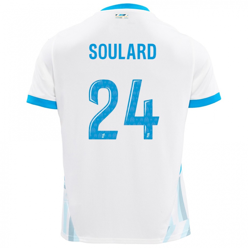 Criança Camisola Amandine Soulard #24 Céu Branco Azul Principal 2024/25 Camisa Brasil