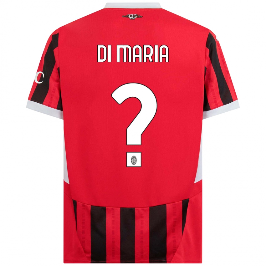 Criança Camisola Alessandro Di Maria #0 Vermelho Preto Principal 2024/25 Camisa Brasil