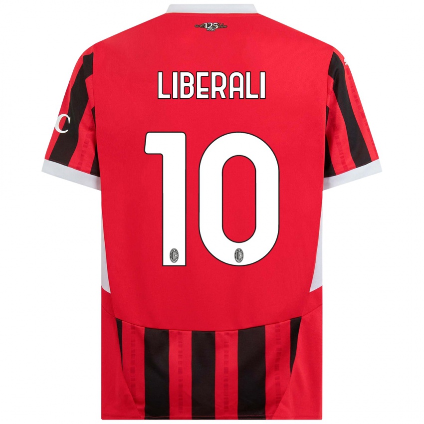 Criança Camisola Mattia Liberali #10 Vermelho Preto Principal 2024/25 Camisa Brasil