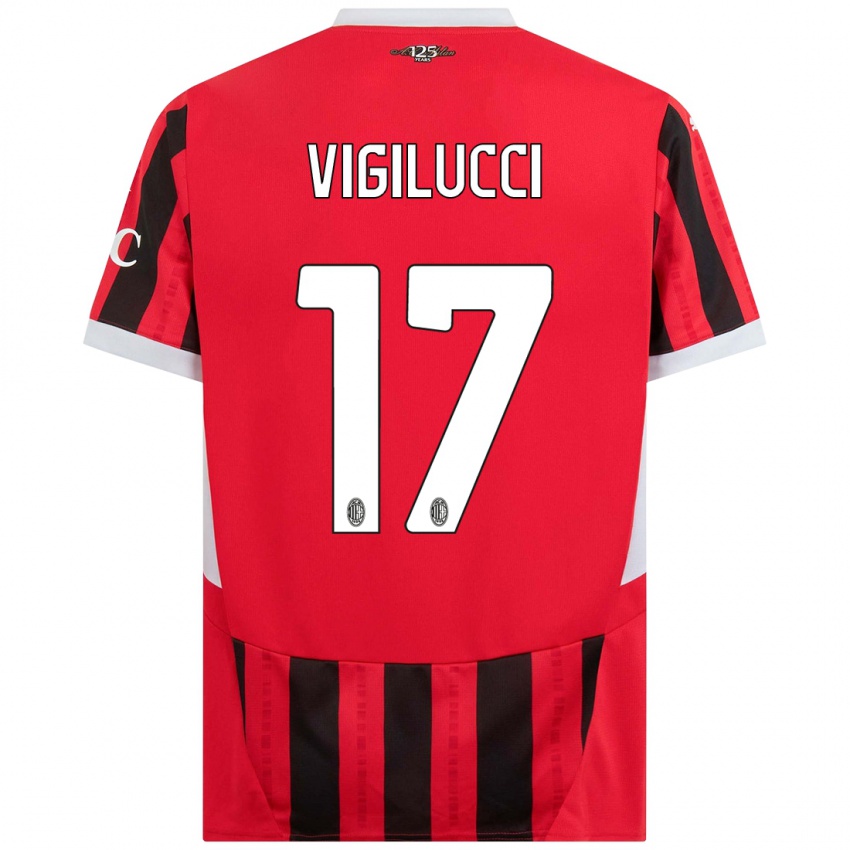 Criança Camisola Valery Vigilucci #17 Vermelho Preto Principal 2024/25 Camisa Brasil