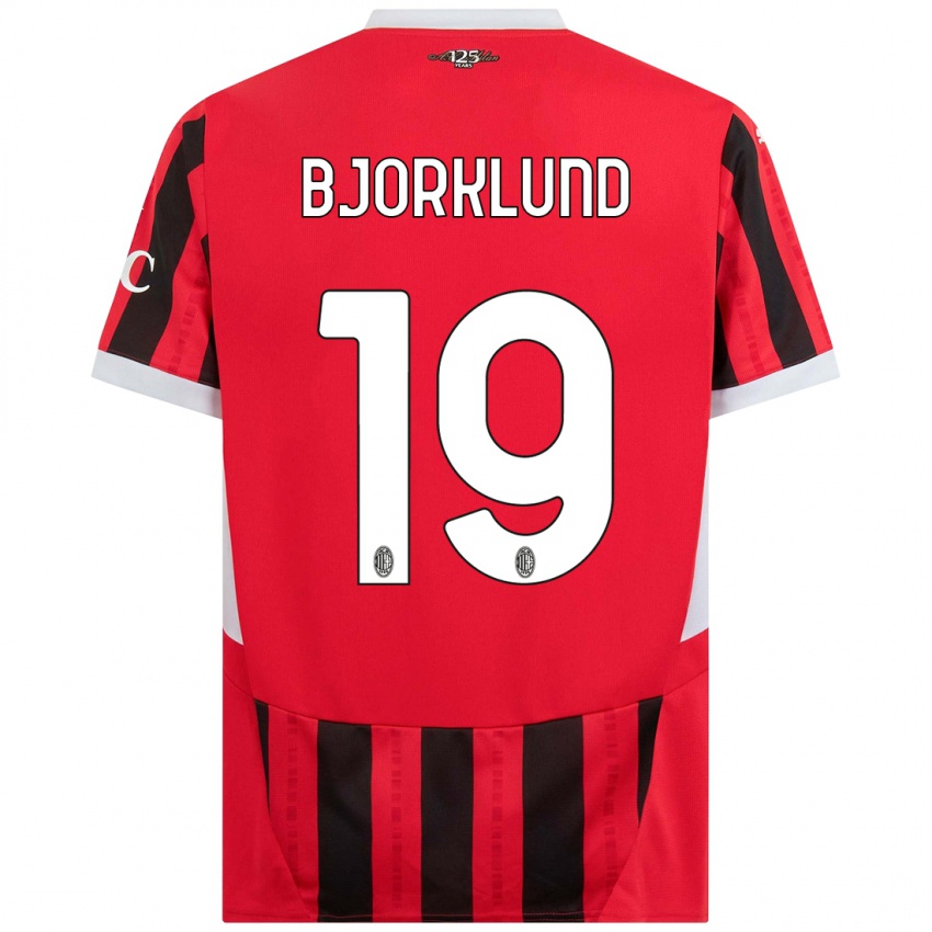 Criança Camisola Lukas Bjorklund #19 Vermelho Preto Principal 2024/25 Camisa Brasil