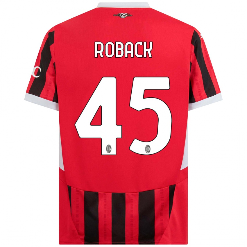 Criança Camisola Emil Roback #45 Vermelho Preto Principal 2024/25 Camisa Brasil