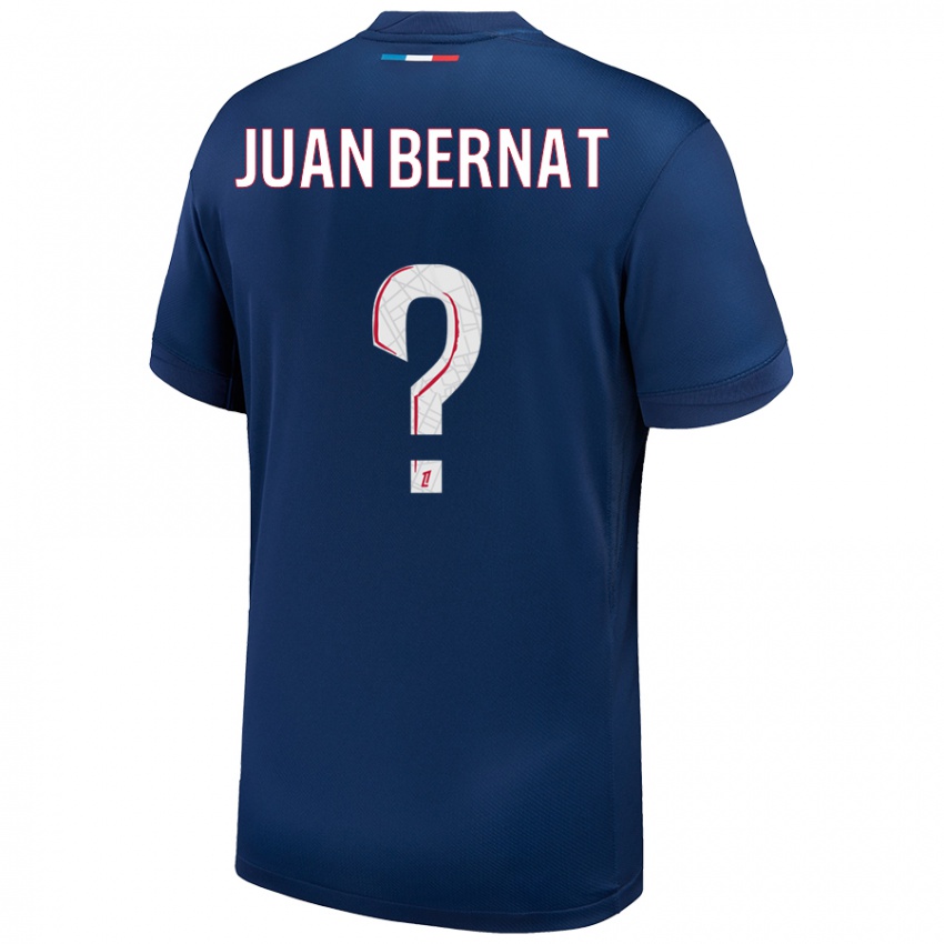 Criança Camisola Juan Bernat #0 Azul Marinho Branco Principal 2024/25 Camisa Brasil