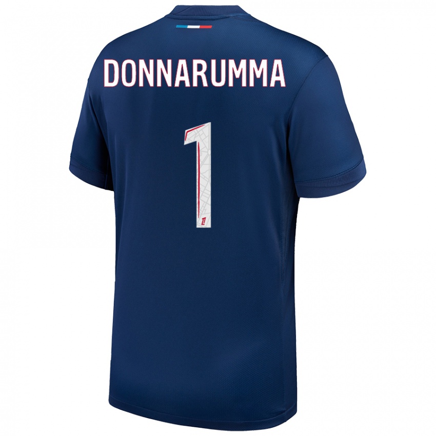 Criança Camisola Gianluigi Donnarumma #1 Azul Marinho Branco Principal 2024/25 Camisa Brasil