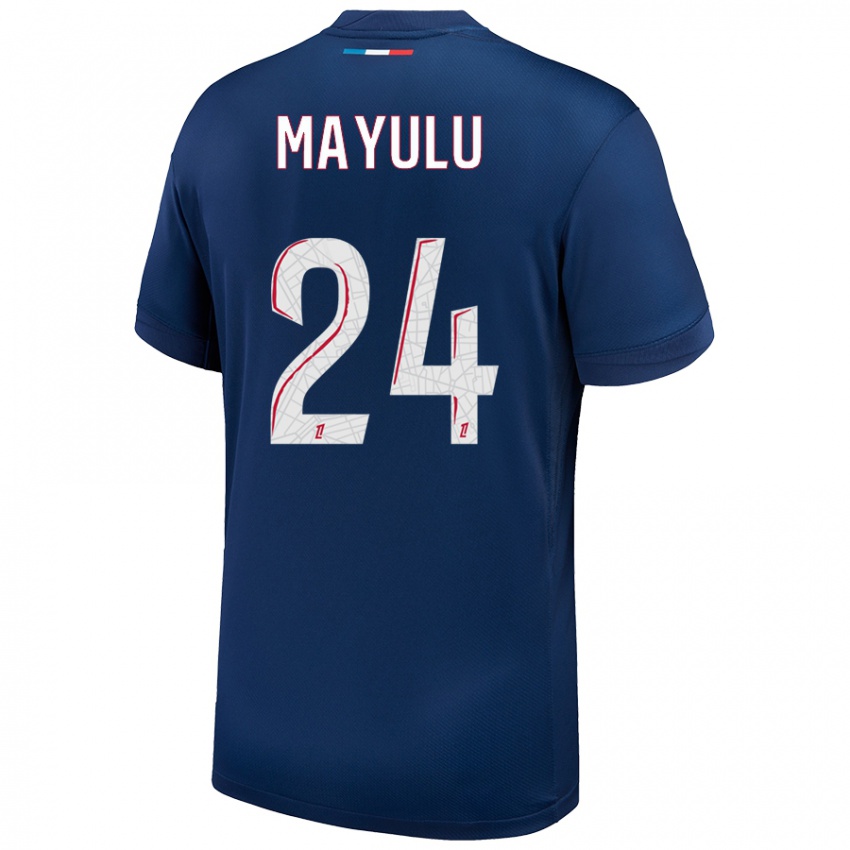 Criança Camisola Senny Mayulu #24 Azul Marinho Branco Principal 2024/25 Camisa Brasil