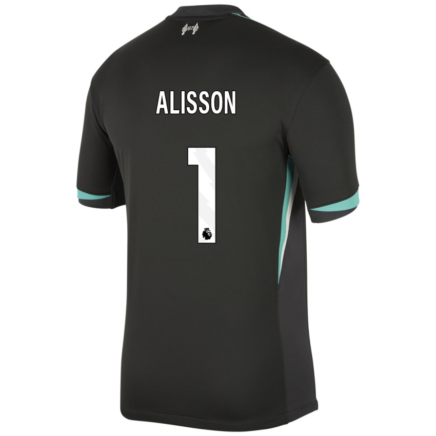 Criança Camisola Alisson #1 Preto Antracite Branco Alternativa 2024/25 Camisa Brasil