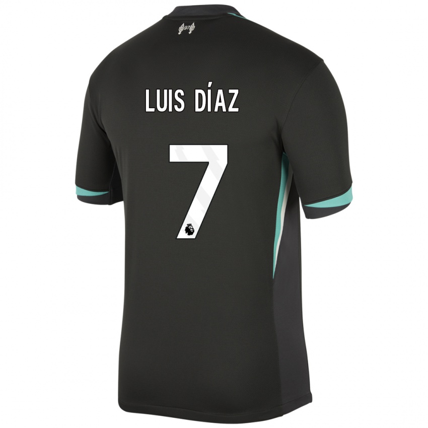 Criança Camisola Luis Diaz #7 Preto Antracite Branco Alternativa 2024/25 Camisa Brasil