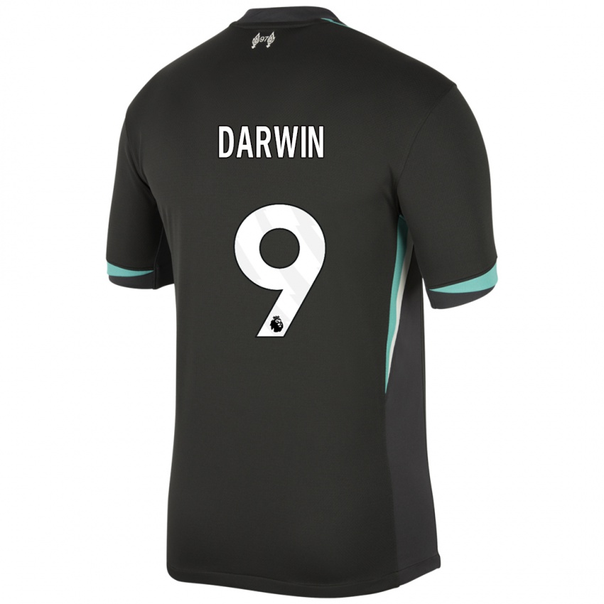 Criança Camisola Darwin Nunez #9 Preto Antracite Branco Alternativa 2024/25 Camisa Brasil